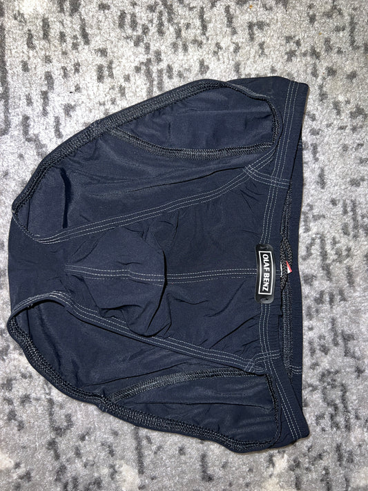 Black with white stitching
