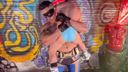 BALL BASHED, BEAR HUGGED & STRIPPED: Blue Titan vs. Mini Baron
