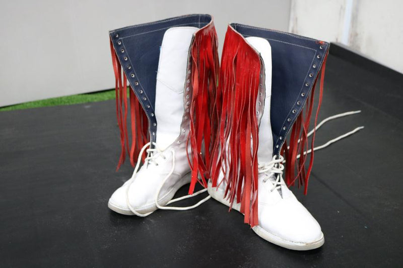 White Pro Boots with red tassles (Size 10)